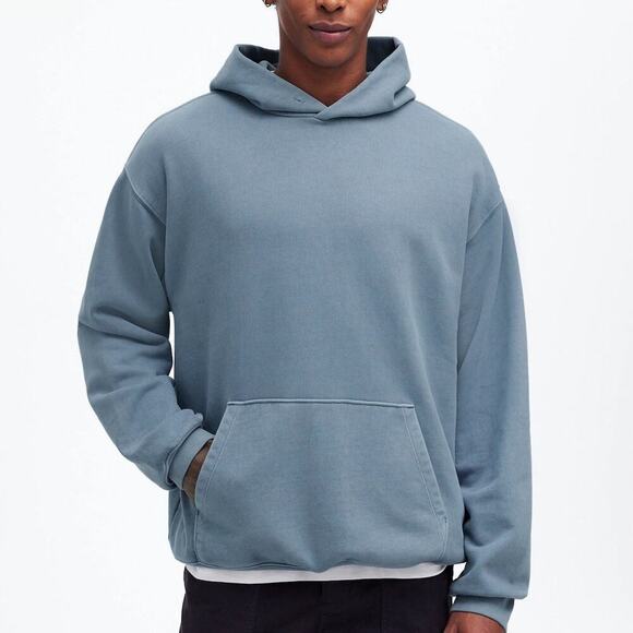 Madewell The McCarren Hoodie Sweatshirt Midweight French Terry Teapot Blue NWT M - Picture 1 of 10